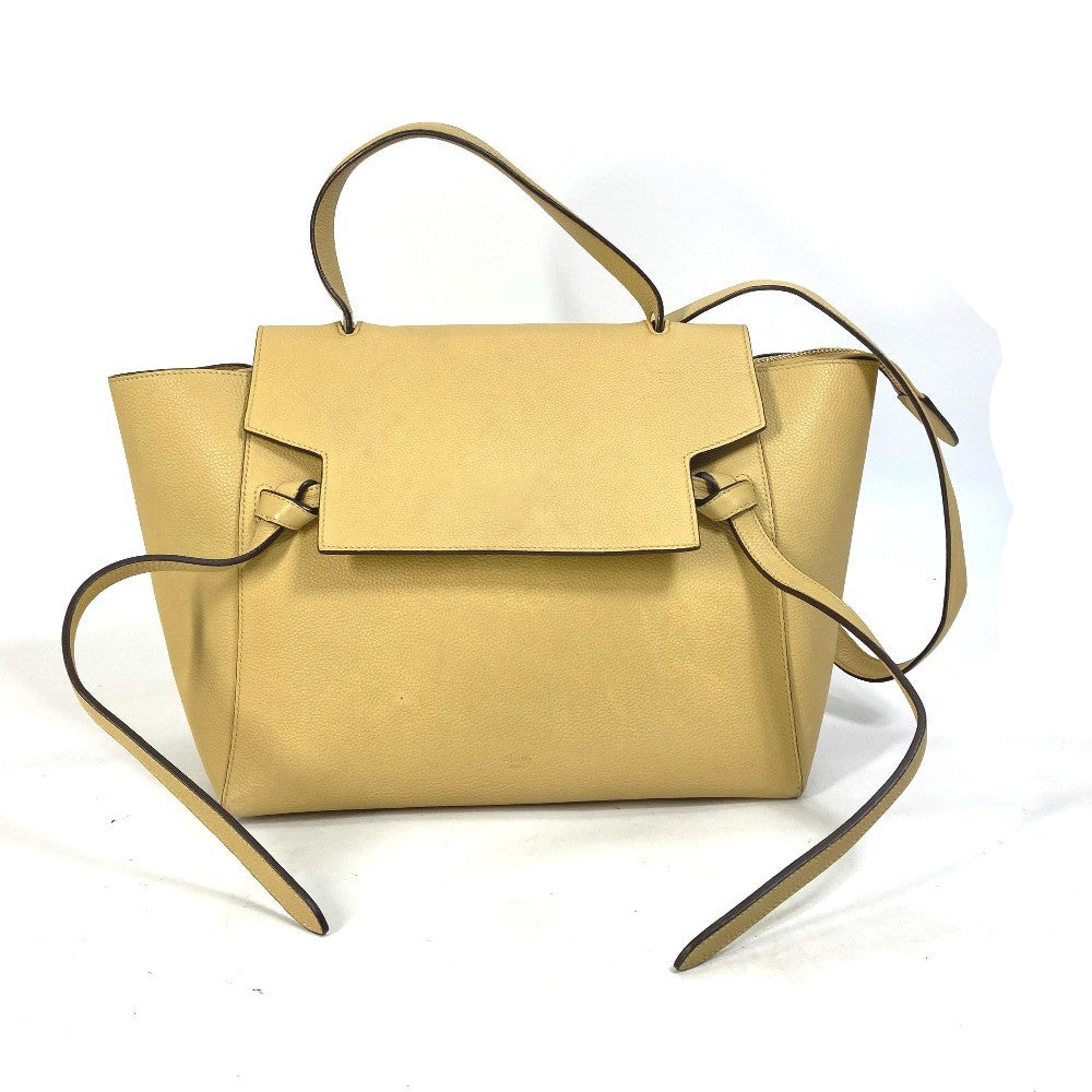 CELINE Shoulder Bag leather yellow Belt bag mini Women