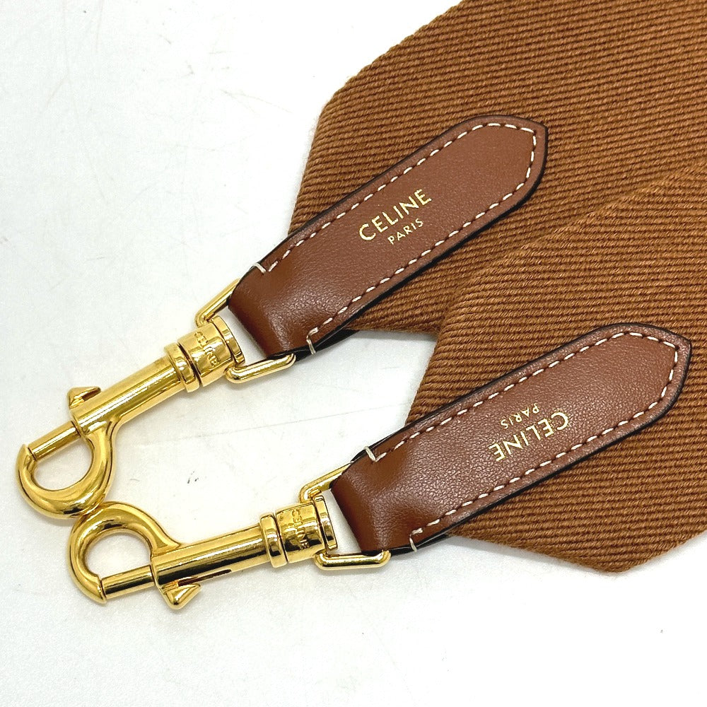 CELINE Shoulder strap Canvas / leather Brown logo Women