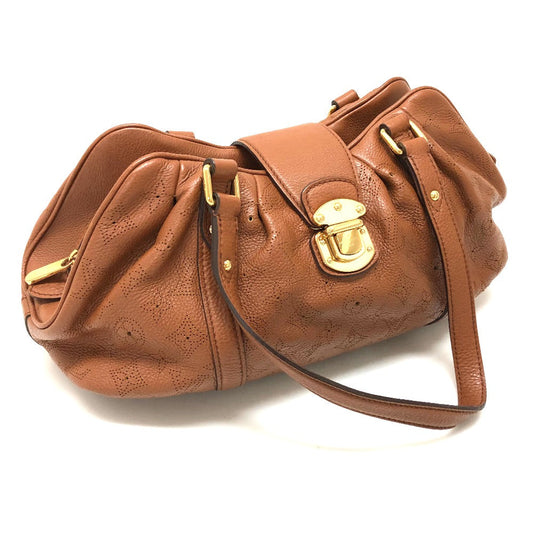 LOUIS VUITTON Shoulder Bag monogram mahina leather cognac Mahina Runner PM Women