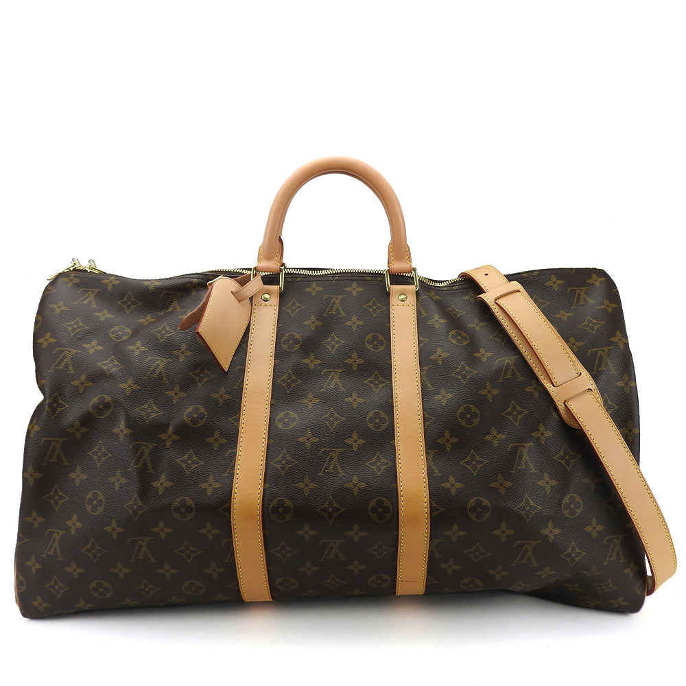 LOUIS VUITTON Boston Duffel bag Monogram Brown Keepall 55 bandouliere