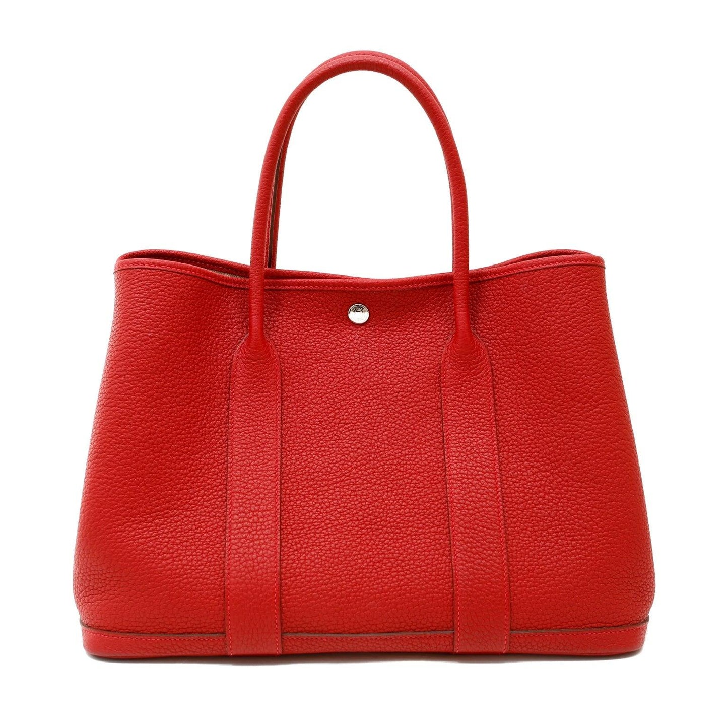 Luxury Hermes Red Garden Party Negonda Leather Bag