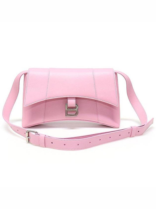 Luxury Balenciaga Trending 2026 671355 Candy Pink Supple Calfskin Hourglass Downtown XS Small Shoulder Bag