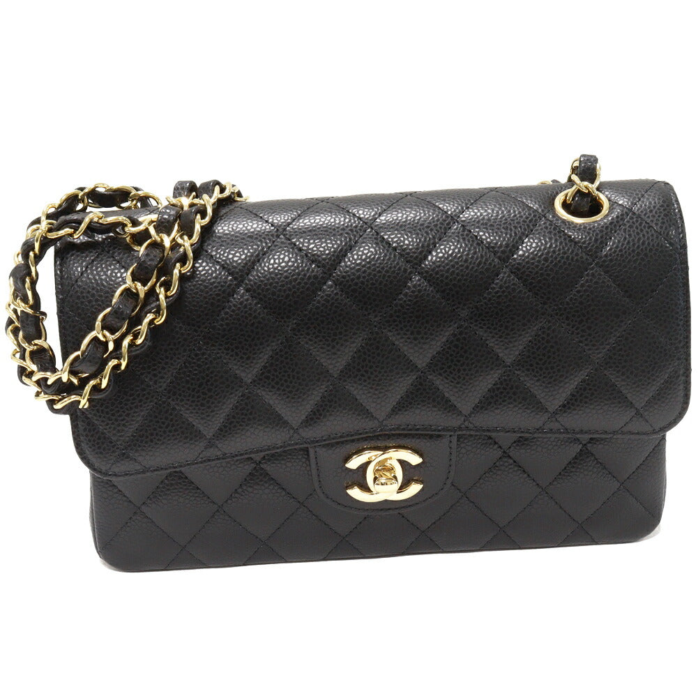 Chanel Grained Calfskin Classic MatelassÃ© 2way Bag Black Gold Hardware A01113 Y01864 C3906