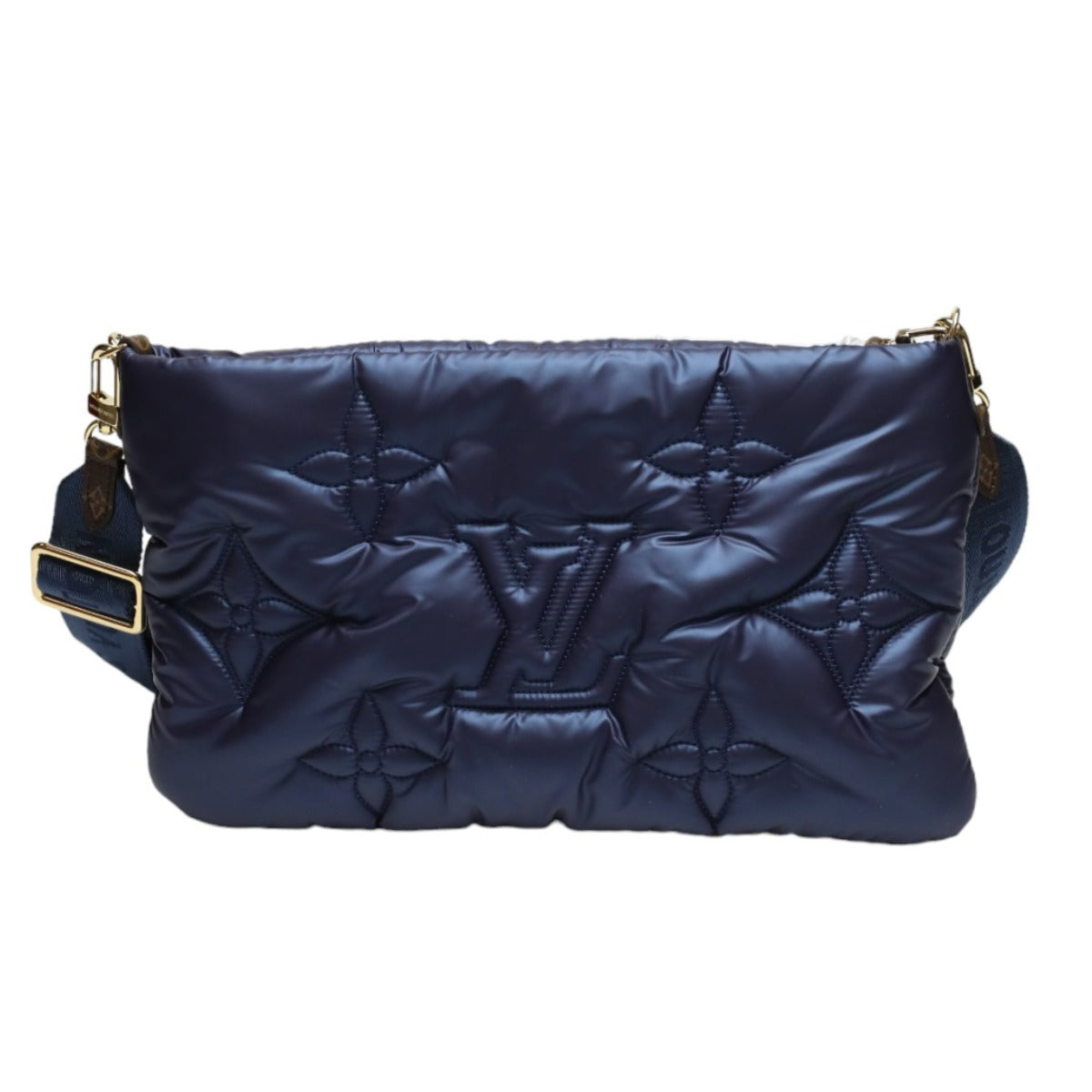 LOUIS VUITTON Shoulder Bag Monogram canvas Recycled nylon Navy/Silver Monogram Maximulti Pochette Accessory