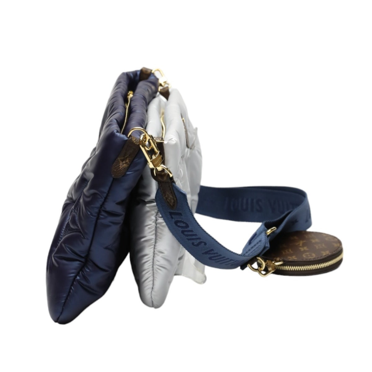 LOUIS VUITTON Shoulder Bag Monogram canvas Recycled nylon Navy/Silver Monogram Maximulti Pochette Accessory