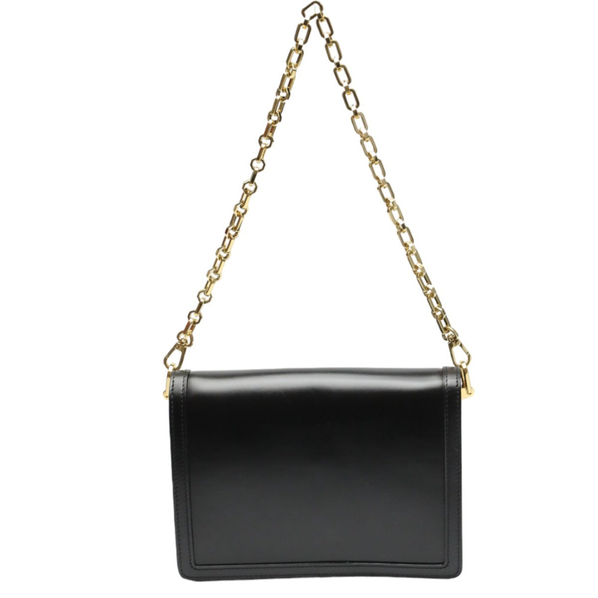 LOUIS VUITTON Shoulder Bag Calf leather Noir Chain LV Lock Dauphine MM Women