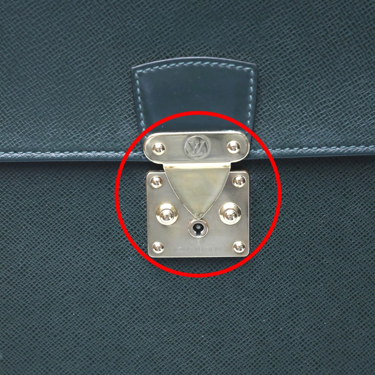 LOUIS VUITTON Business bag M30034 leather green Documents bag Epithea Taiga Moskova mens