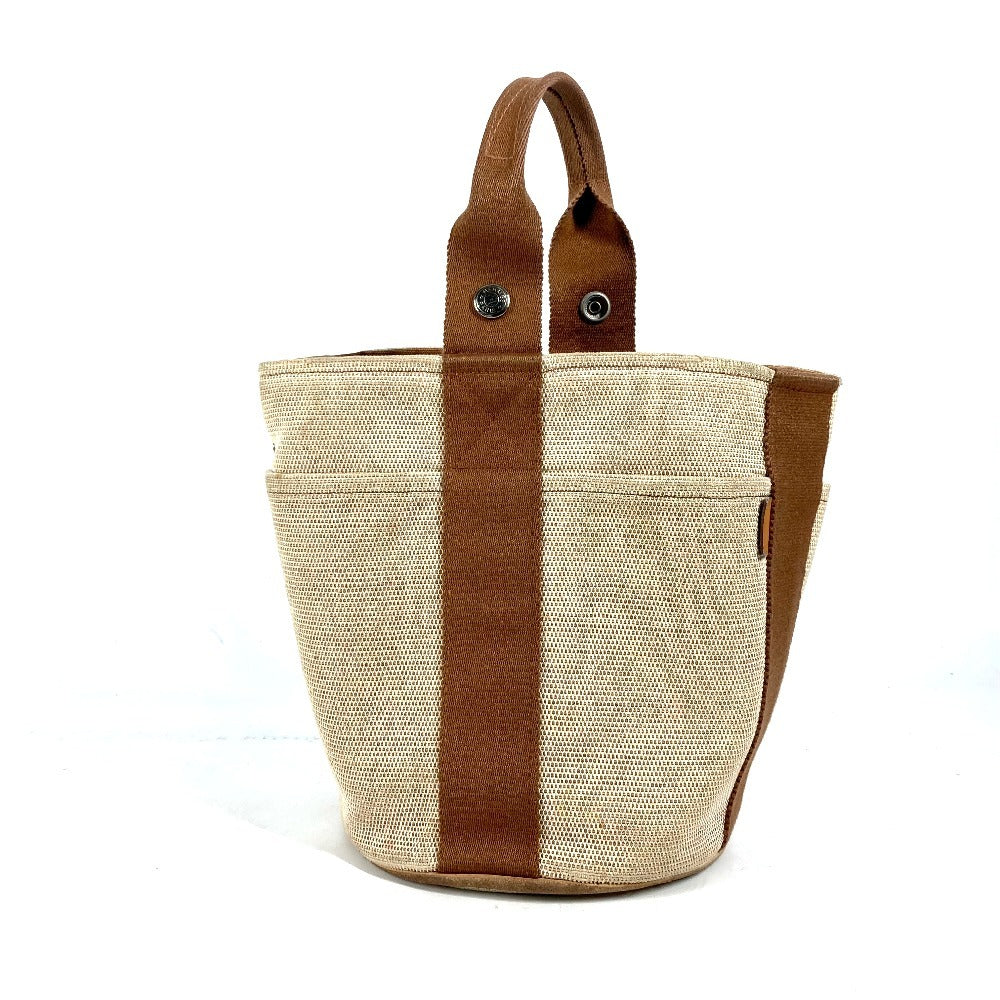 HERMES Handbag canvas Brown Sakso PM Women