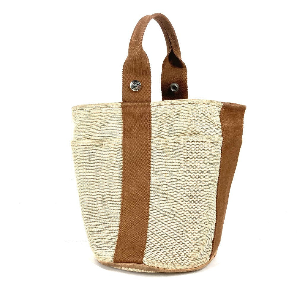 HERMES Handbag canvas Brown Sakso PM Women