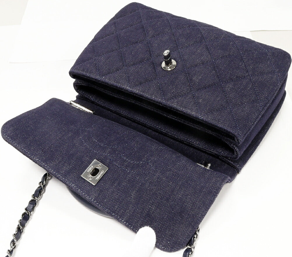 Chanel Canvas Matelassé 2way Bag Classic Flap