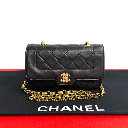 CHANEL Shoulder Bag lambskin black COCO Mark Matrasse Women