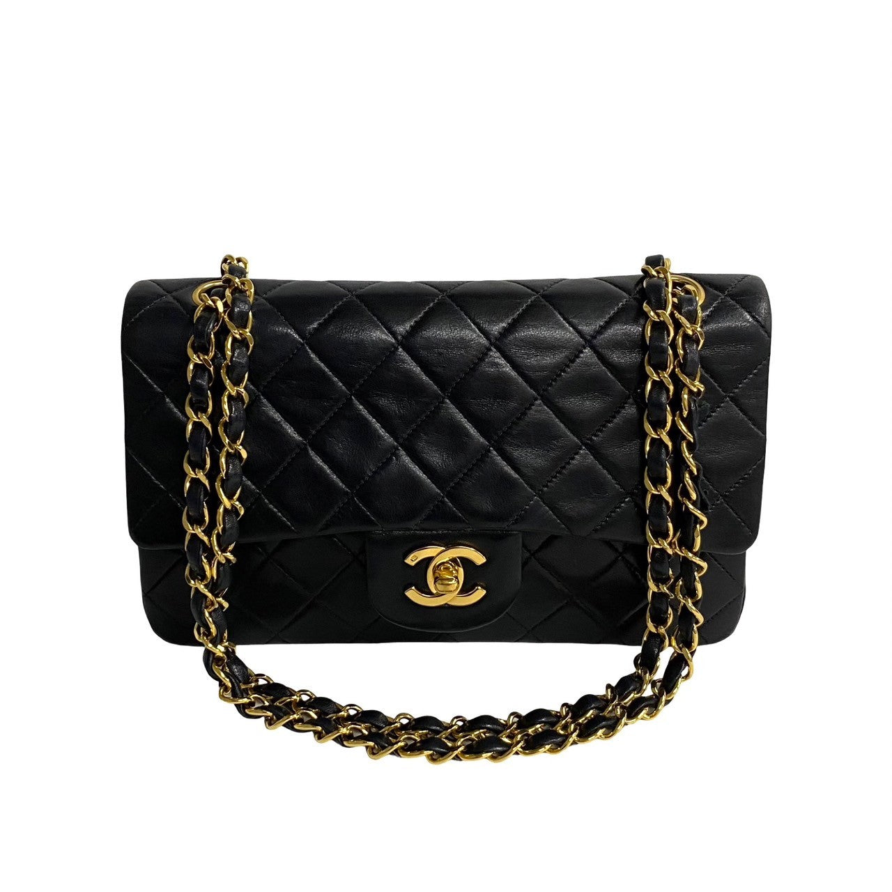 Chanel Lambskin Double Flap Shoulder Bag Classic Flap