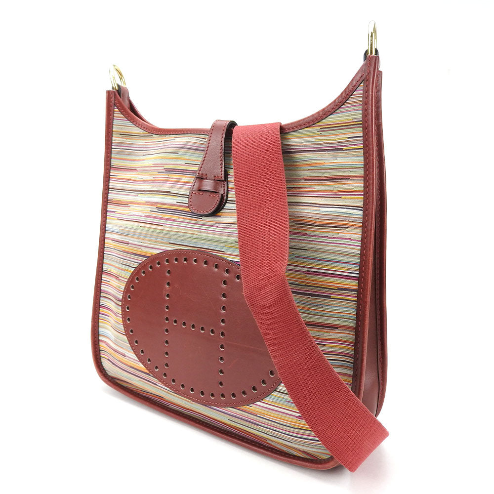 HERMES Shoulder Bag Vibrato Red Evelyn 1PM Women