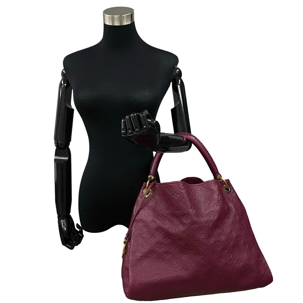 LOUIS VUITTON Shoulder Bag leather wine-red Monogram Monogram Ann Platt ArtsyMM Women