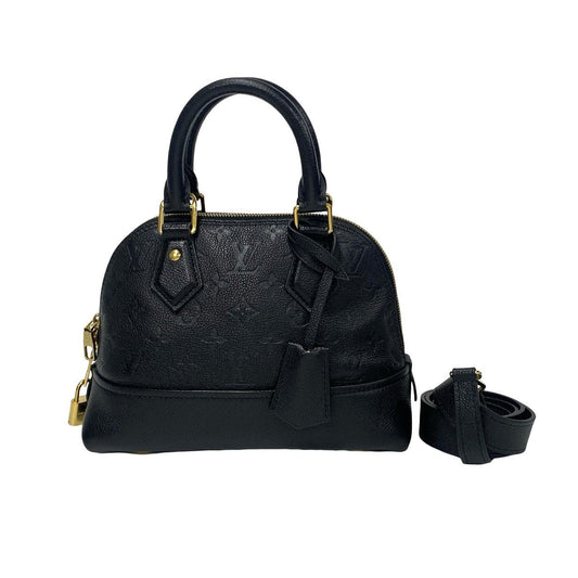 LOUIS VUITTON Handbag leather black Monogram Unplant