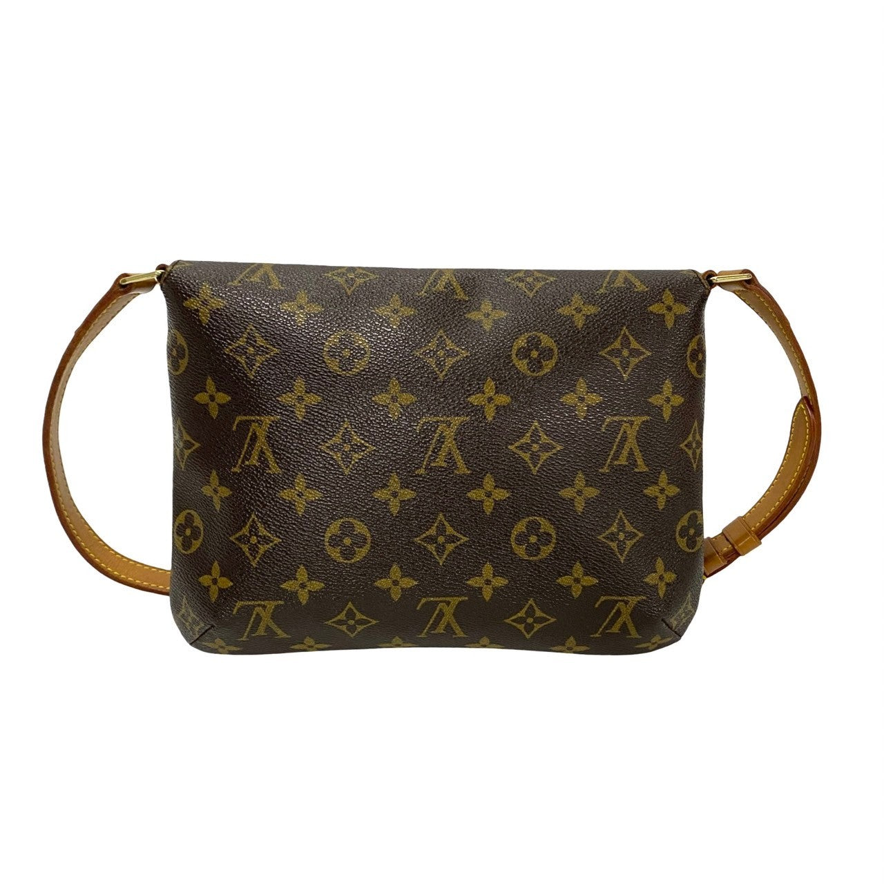 LOUIS VUITTON Shoulder Bag Leather, PVC Brown Musette tango short Women