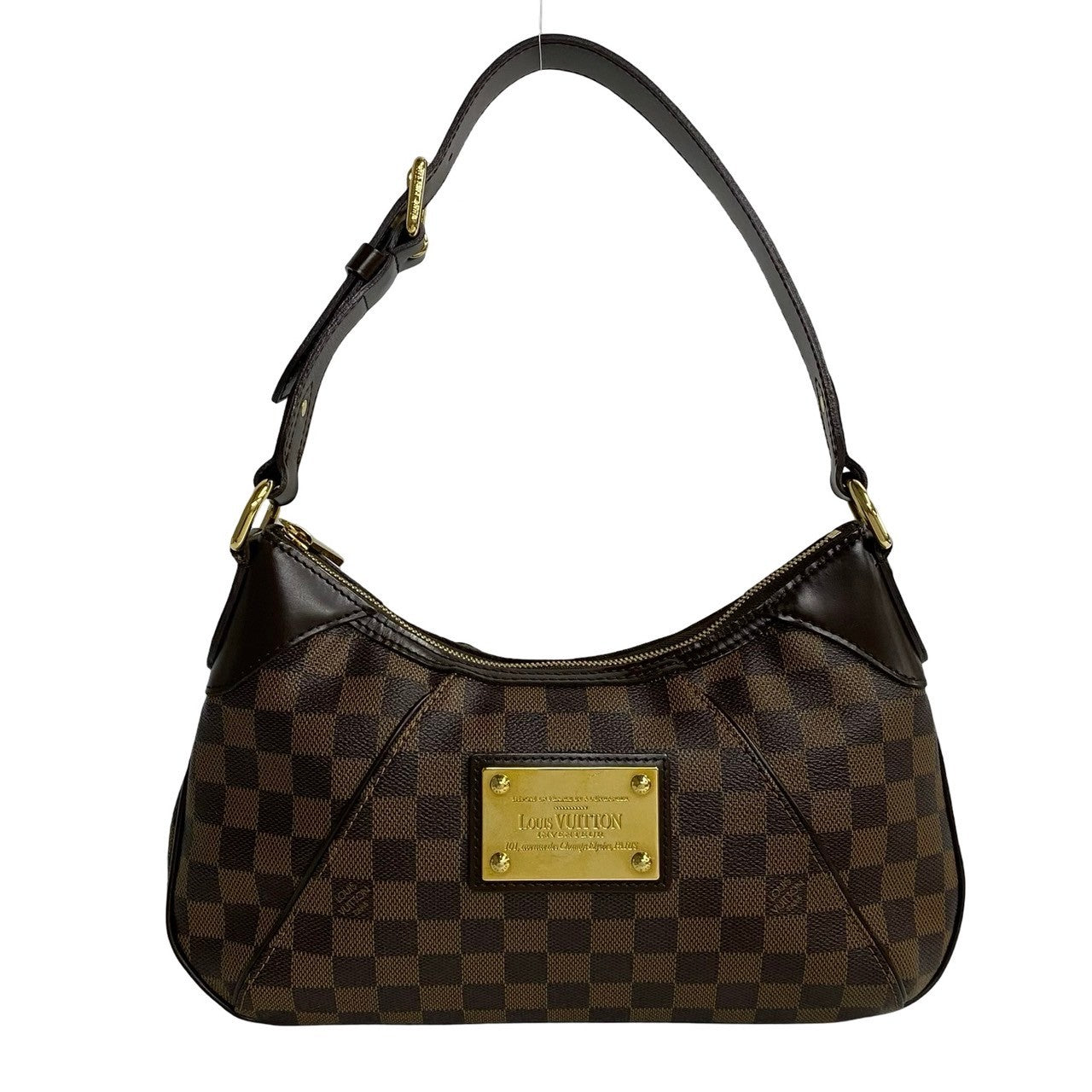 LOUIS VUITTON Shoulder Bag Leather, PVC Brown Damier Thames PM Women