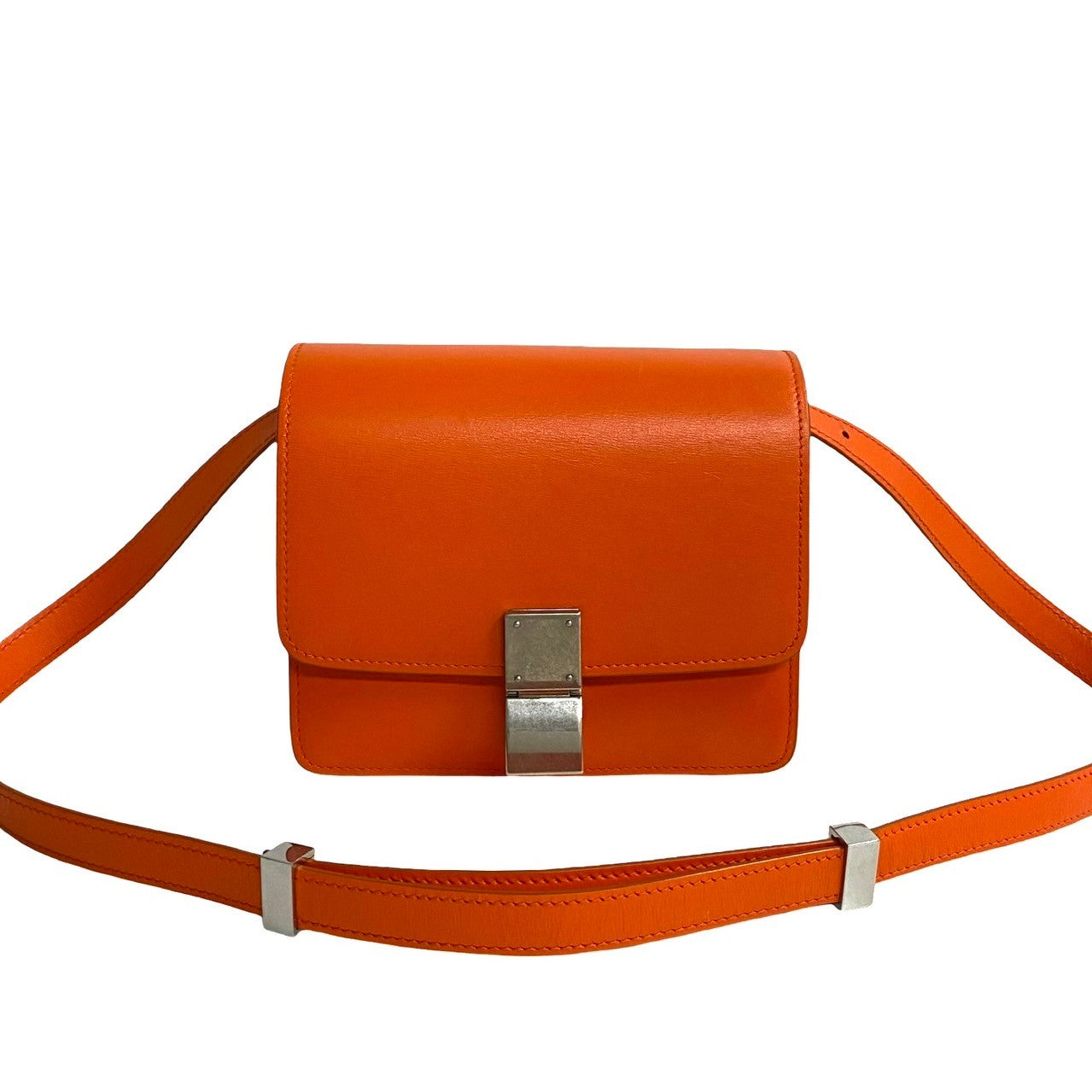CELINE Shoulder Bag leather Orange Classic box Women