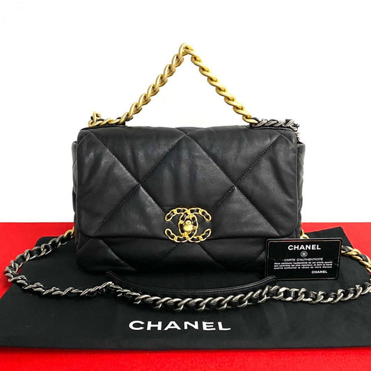 CHANEL Shoulder Bag lambskin black Matrasse chanel 19 Women