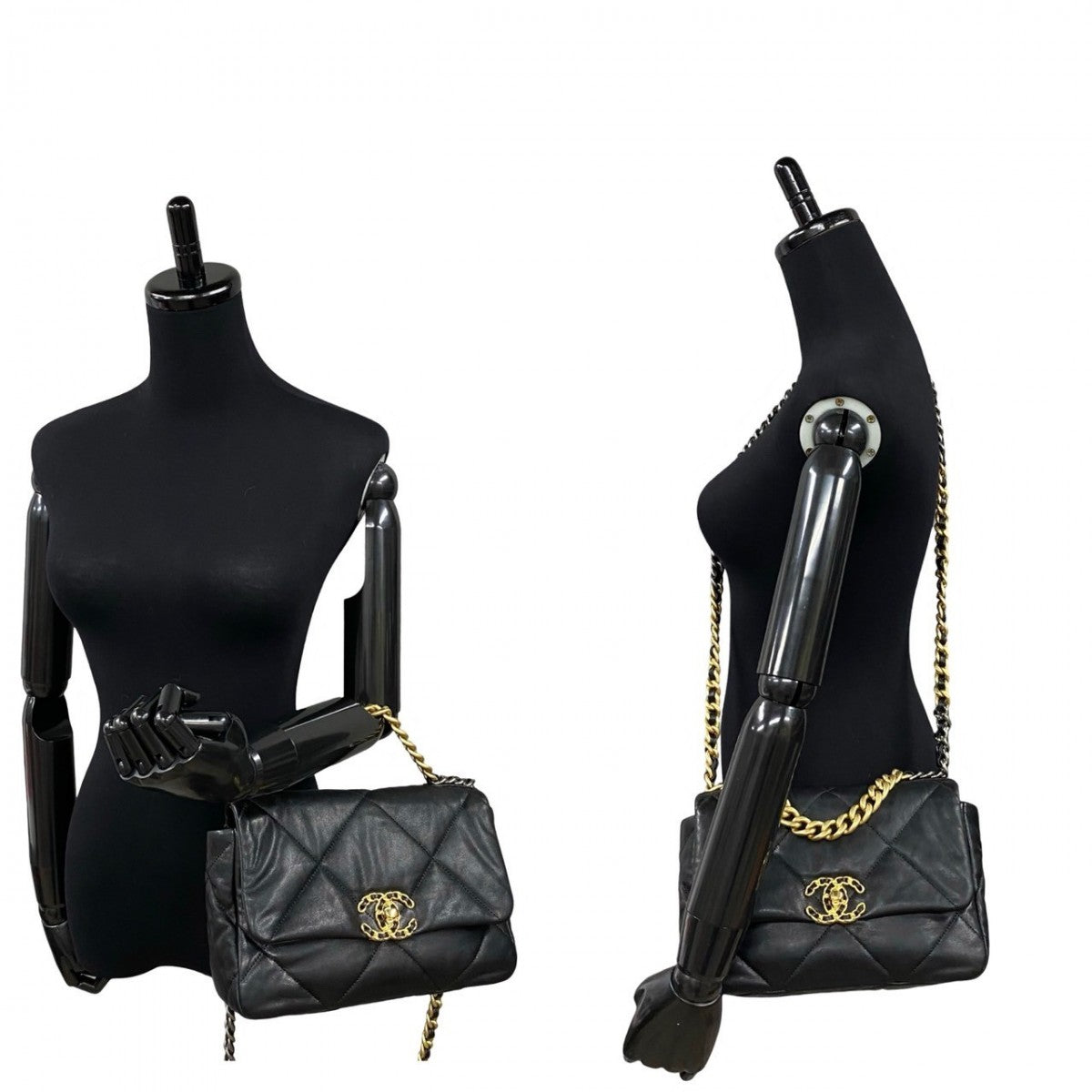 CHANEL Shoulder Bag lambskin black Matrasse chanel 19 Women