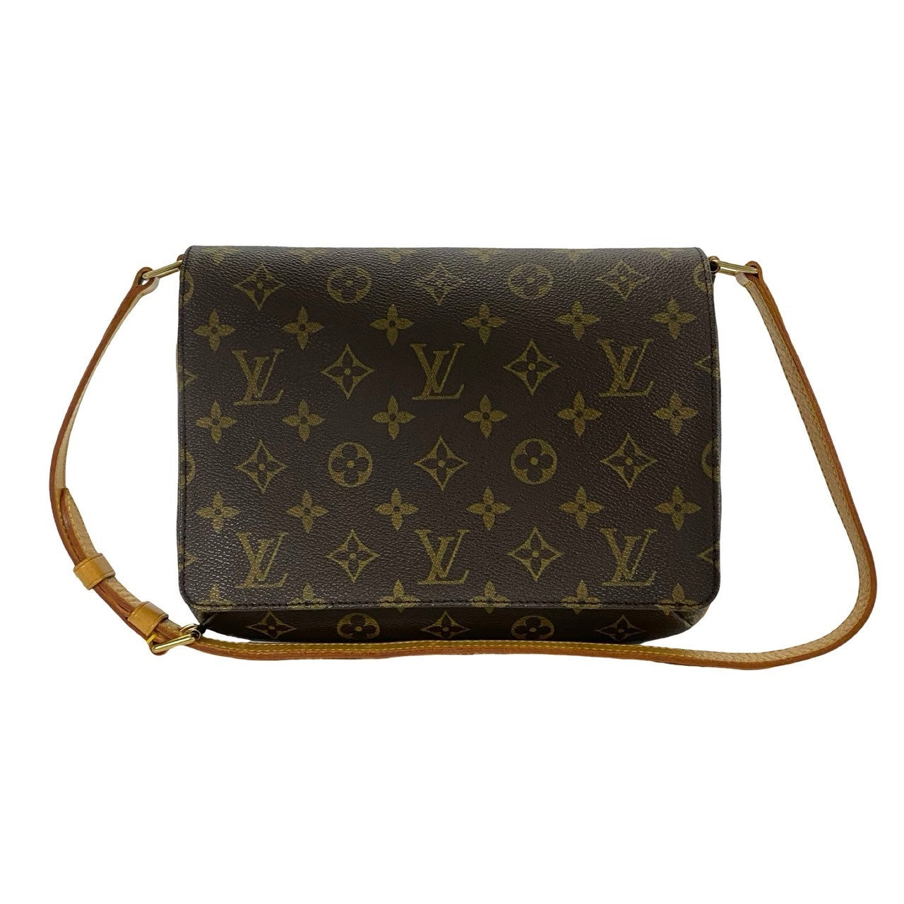 LOUIS VUITTON Shoulder Bag Leather, PVC Brown Monogram Musette Tango Long mens(Unisex)
