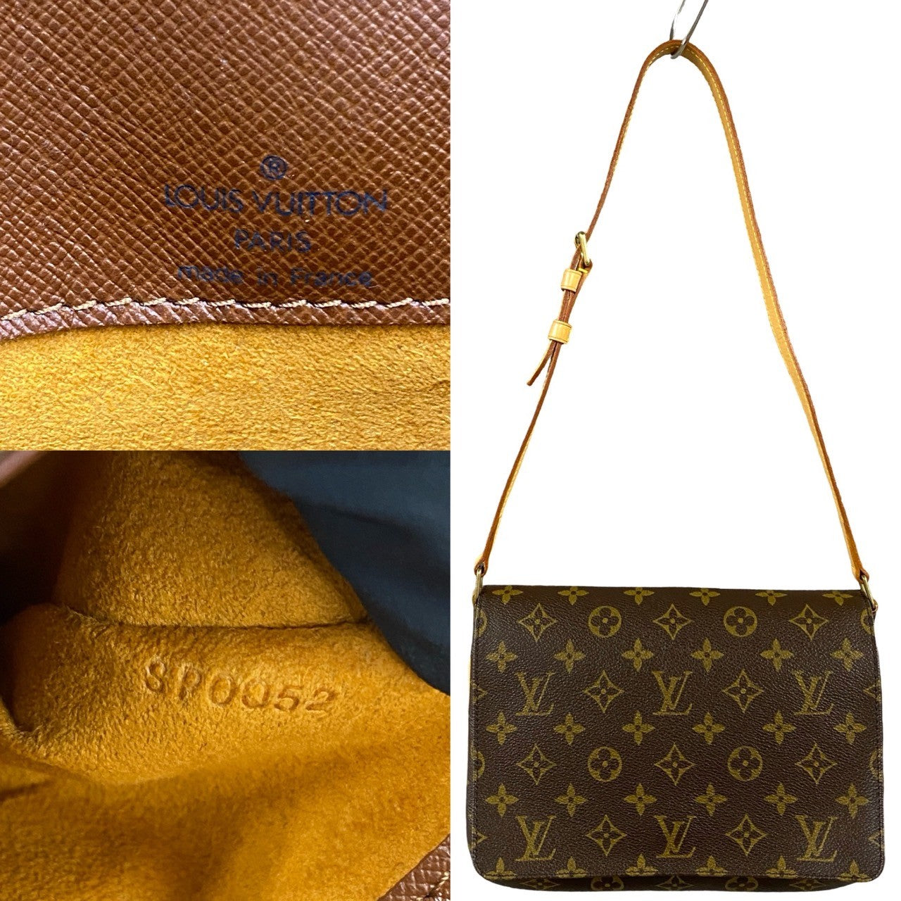 LOUIS VUITTON Shoulder Bag Leather, PVC Brown Monogram Musette Tango Long mens(Unisex)