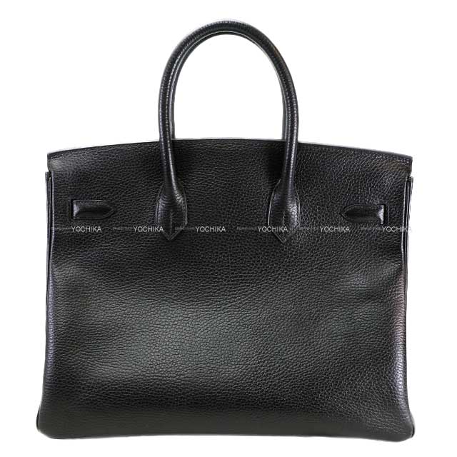 HERMES Handbag Birkin35 Noir (Black) Ardennes Gold 