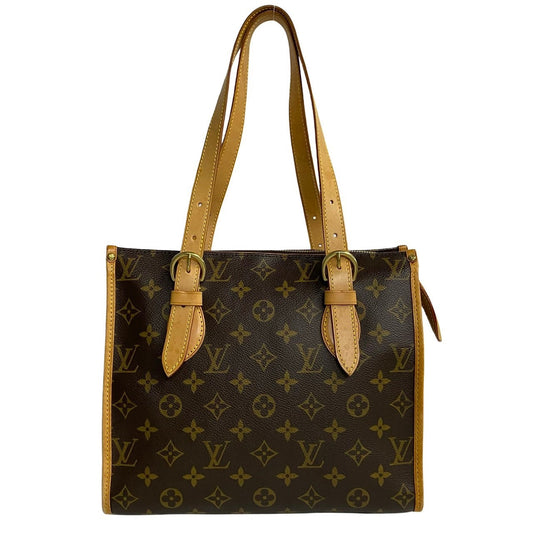 LOUIS VUITTON Handbag leather Brown Monogram Popincourt Haut