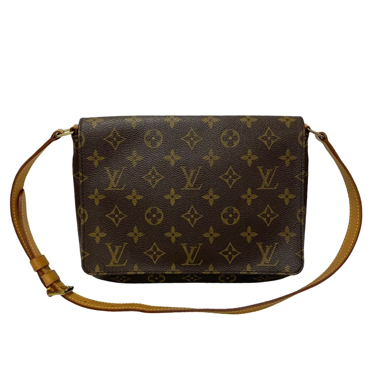 LOUIS VUITTON Shoulder Bag Leather, PVC Brown Monogram Musette tango mens(Unisex)