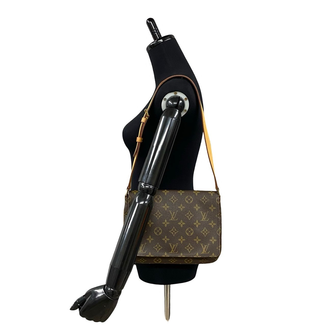 LOUIS VUITTON Shoulder Bag Leather, PVC Brown Monogram Musette tango mens(Unisex)