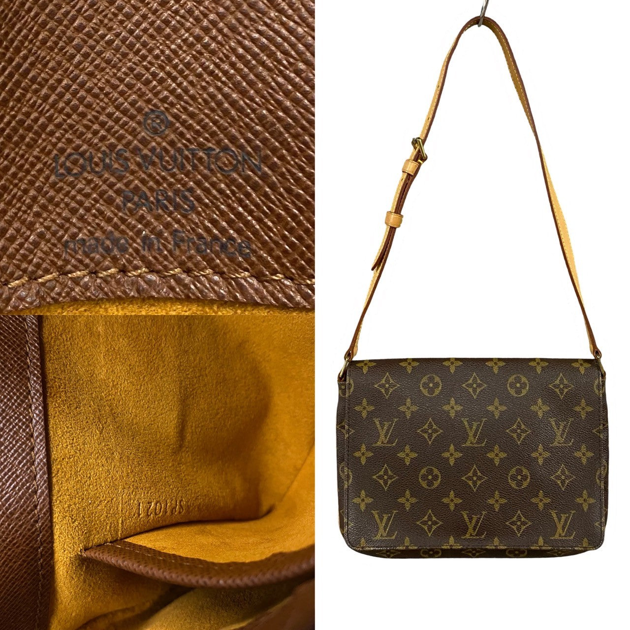 LOUIS VUITTON Shoulder Bag Leather, PVC Brown Monogram Musette tango mens(Unisex)