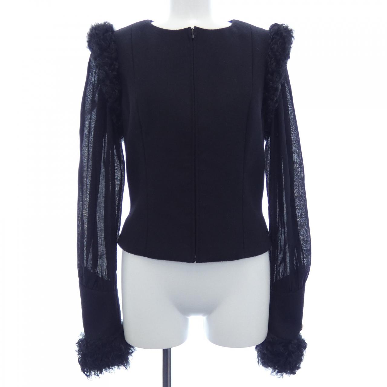Chanel P36039W04332 09A 100% Cashmere Collarless Jacket Handbag