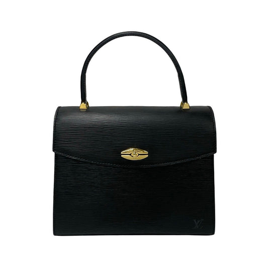LOUIS VUITTON Handbag Epi Leather black Epi Malesherbes