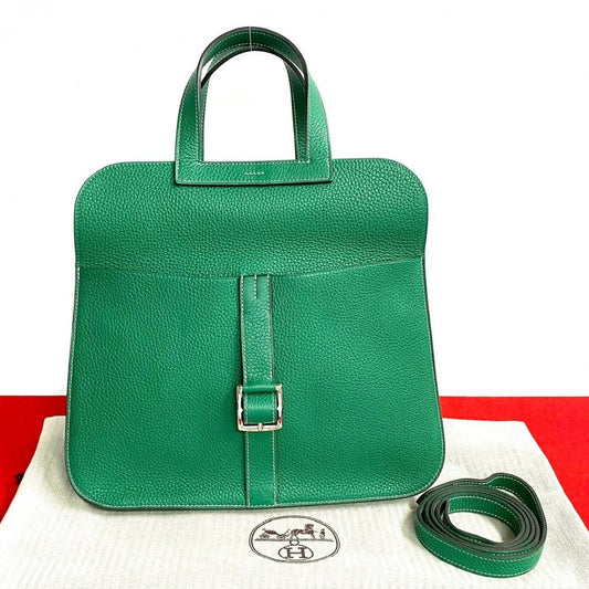 HERMES Shoulder Bag Taurillon Clemence green Arzan 31 Women