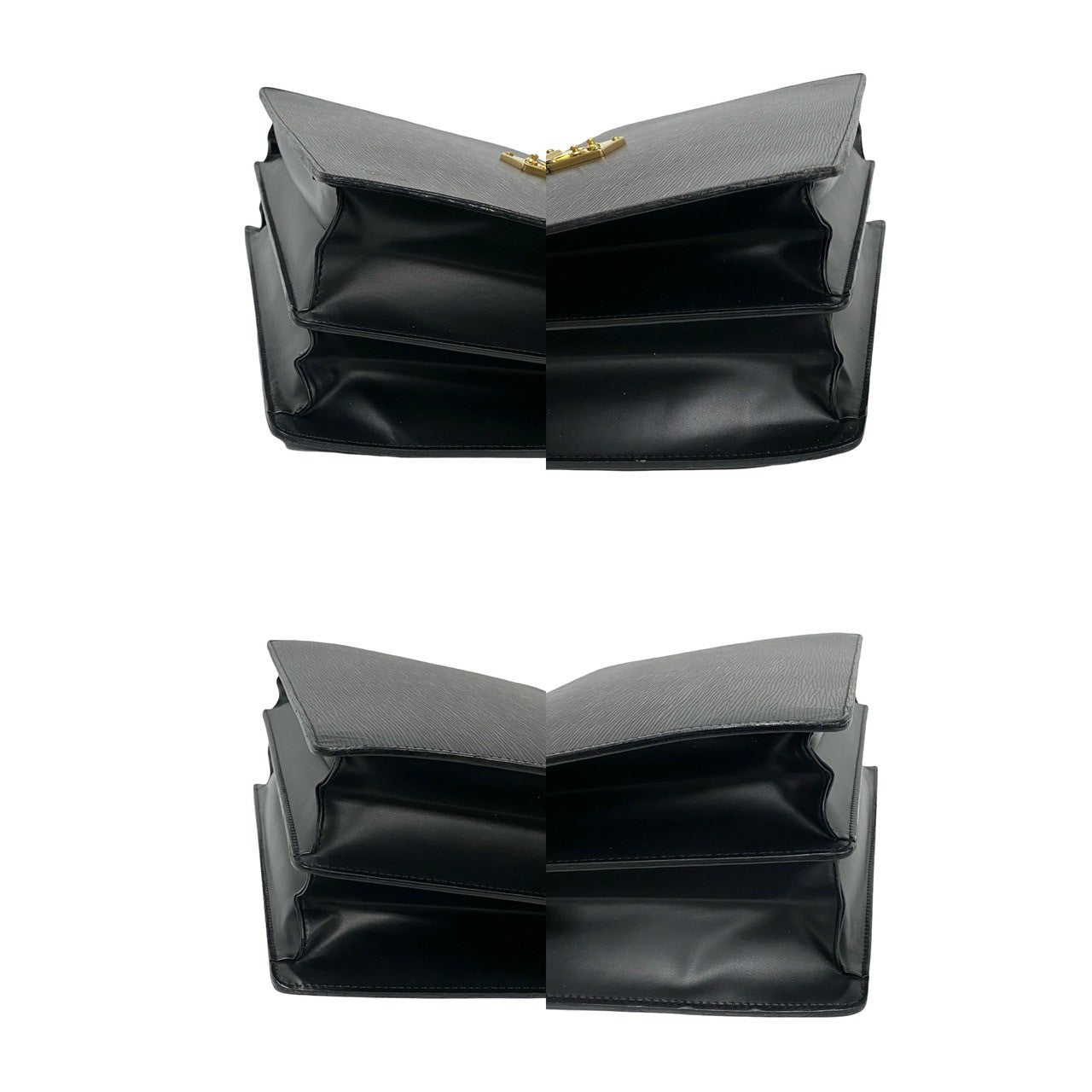 LOUIS VUITTON Business bag Epi Leather black Epi Servette Fermoir mens