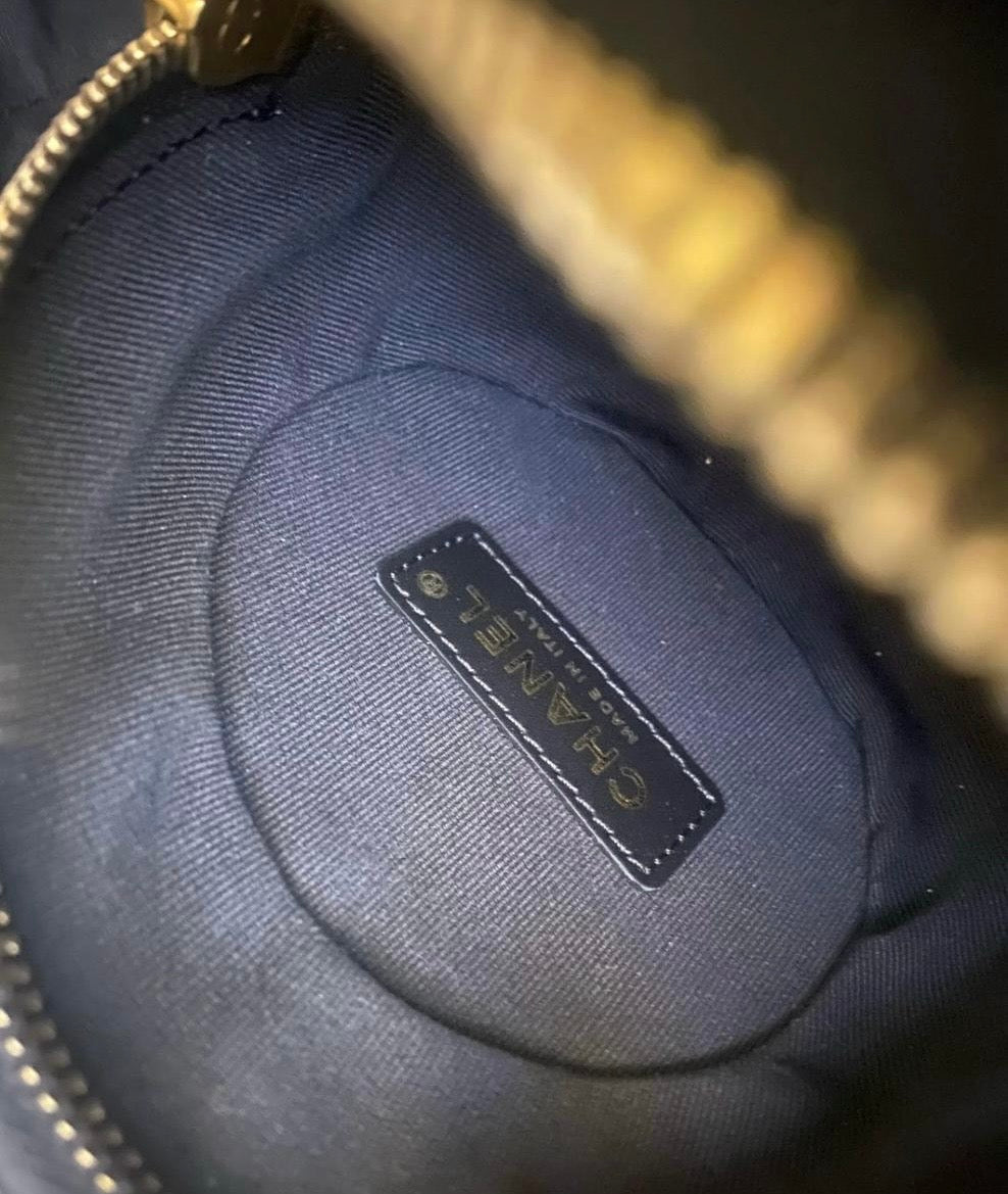 Chanel 23K Black Gold Camelia evening bag