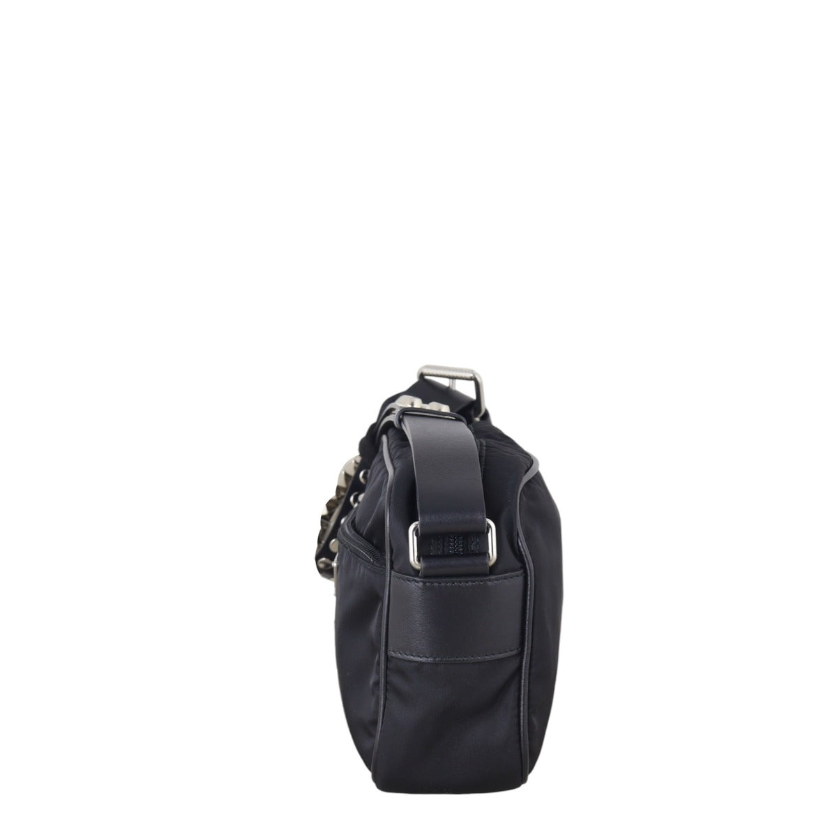 Prada Tessuto Vela Studded Shoulder Bag