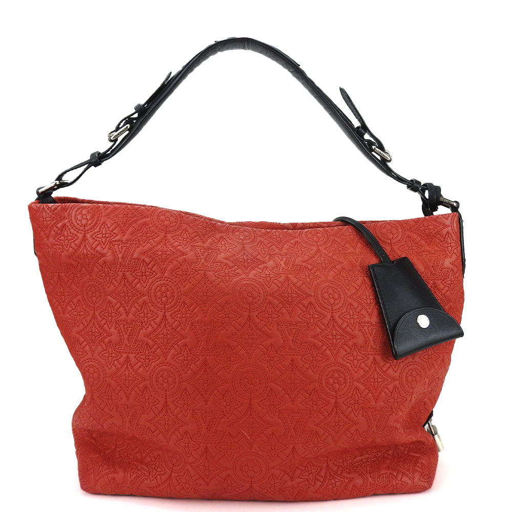 LOUIS VUITTON Shoulder Bag leather Red Monogram Antia Hobo GM