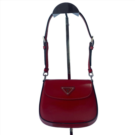 Prada Cleo Flap Burgundy / Red Leather Shoulder bag