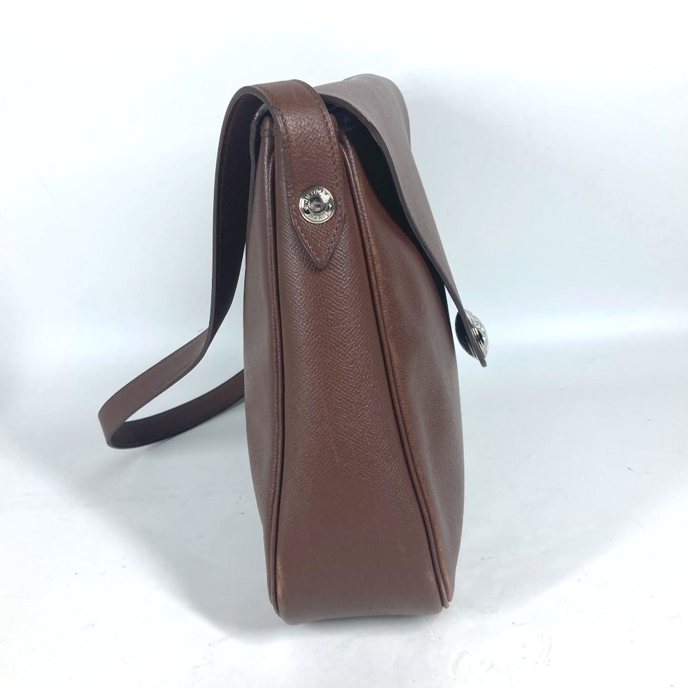 HERMES Shoulder Bag leather Brown Christine unisex(Unisex)
