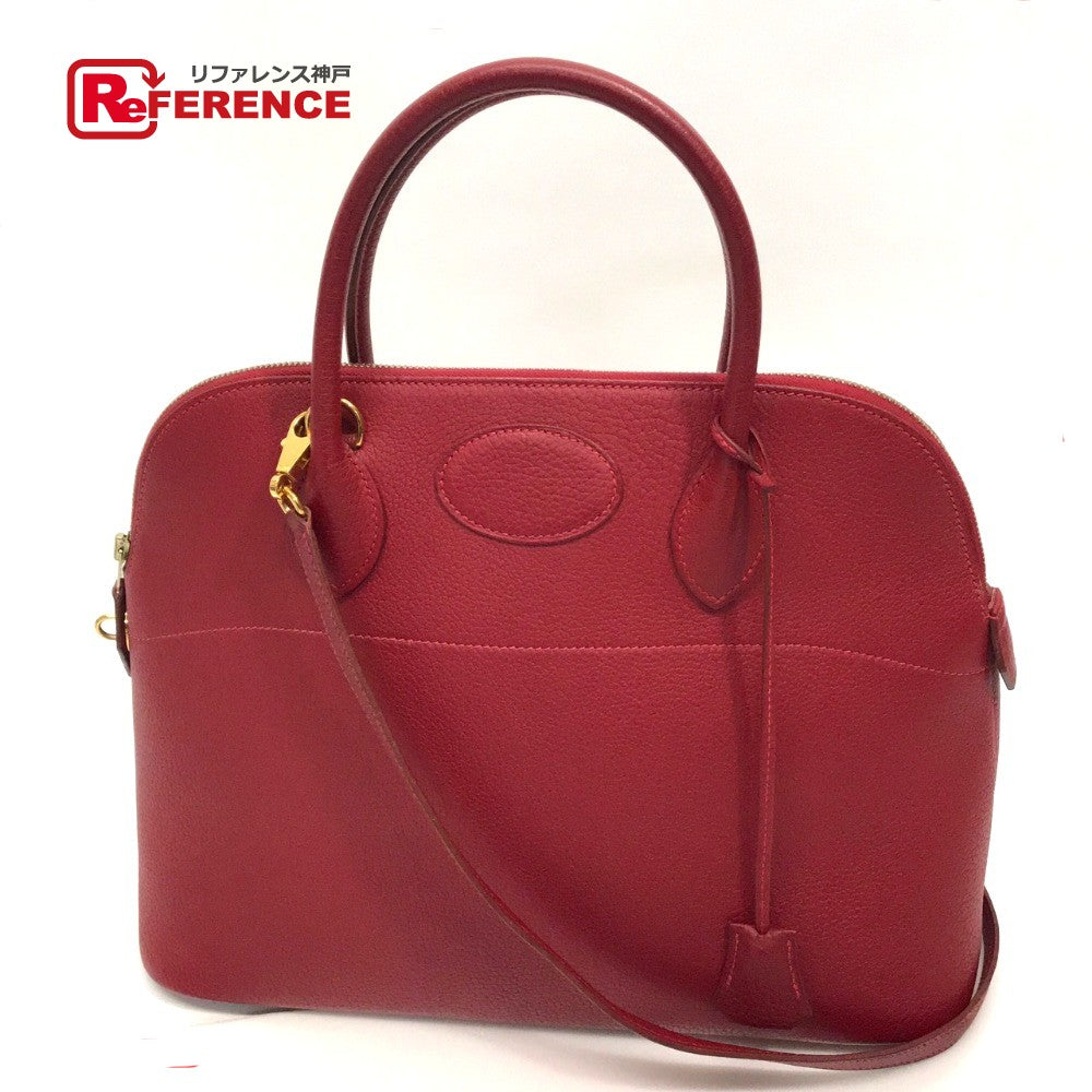 HERMES Handbag Fjord Gold Metal Bored 37 Women