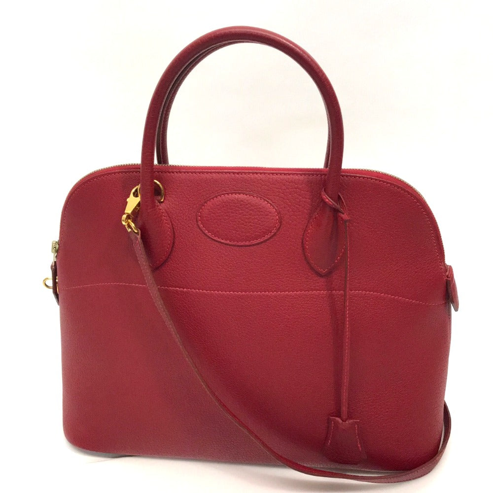 HERMES Handbag Fjord Gold Metal Bored 37 Women