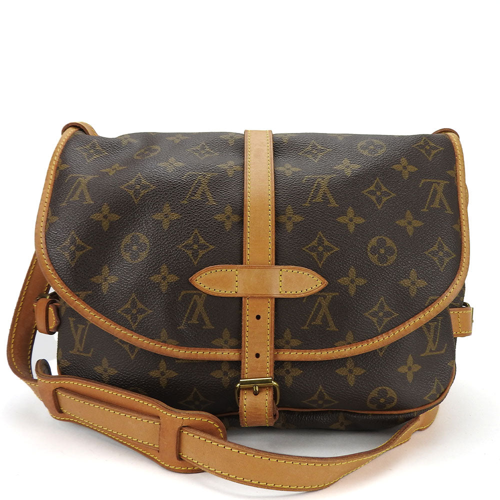 LOUIS VUITTON Shoulder Bag Monogram Brown Saumur 30
