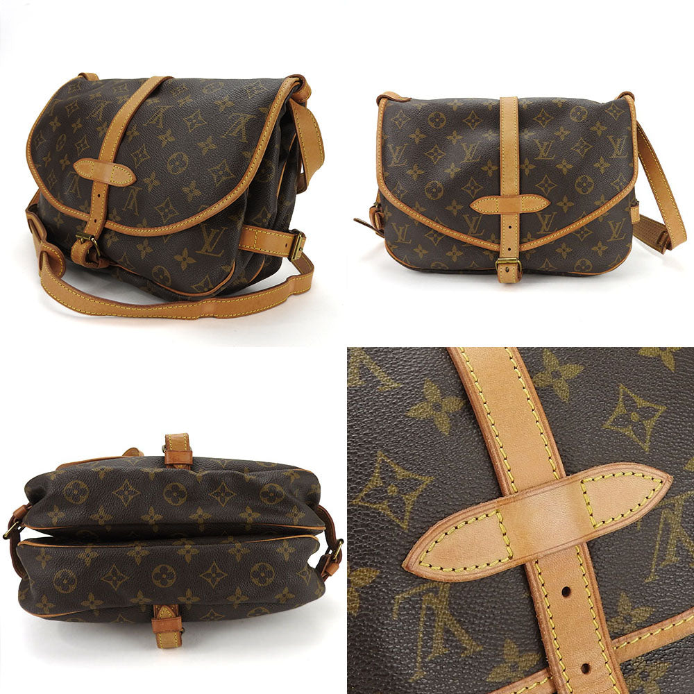 LOUIS VUITTON Shoulder Bag Monogram Brown Saumur 30