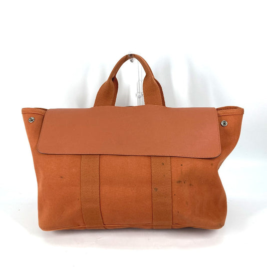 HERMES Tote Bag Canvas / Leather Orange bag handbag Valparaiso MM Women