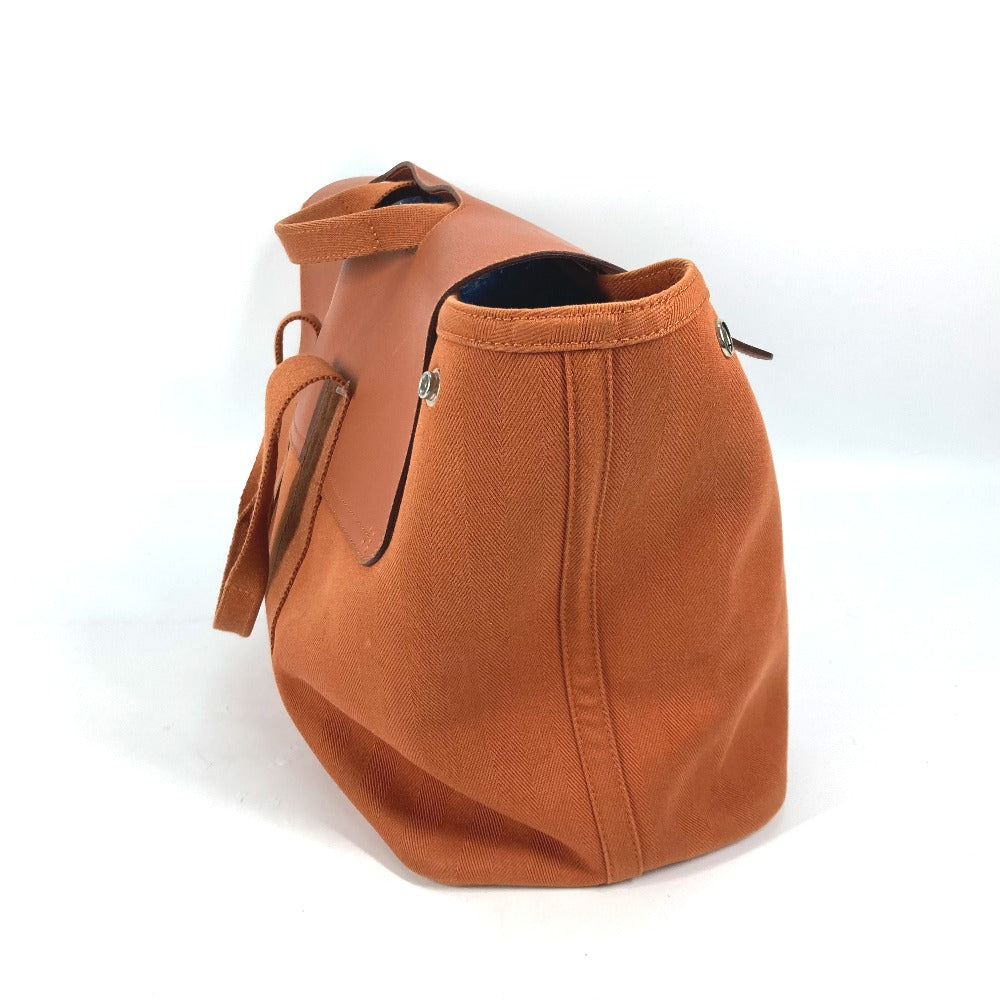 HERMES Tote Bag Canvas / Leather Orange bag handbag Valparaiso MM Women
