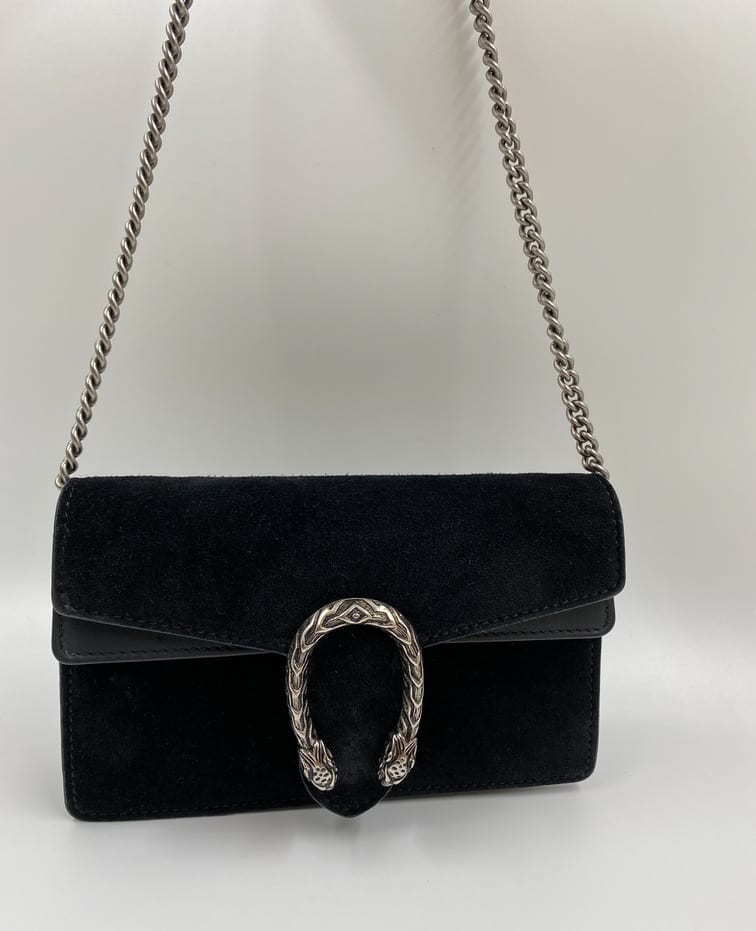 Gucci Dionysus Black Leather Chain Crossbody