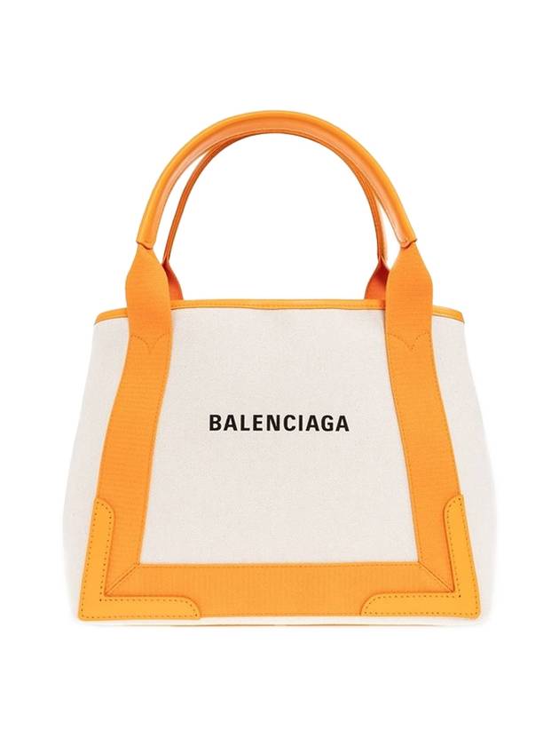 Luxury Balenciaga Trending 2026 Cabas Logo Canvas Small Tote Bag Dark Orange