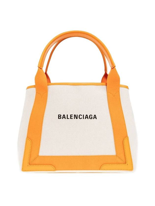 Luxury Balenciaga Trending 2026 Cabas Logo Canvas Small Tote Bag Dark Orange