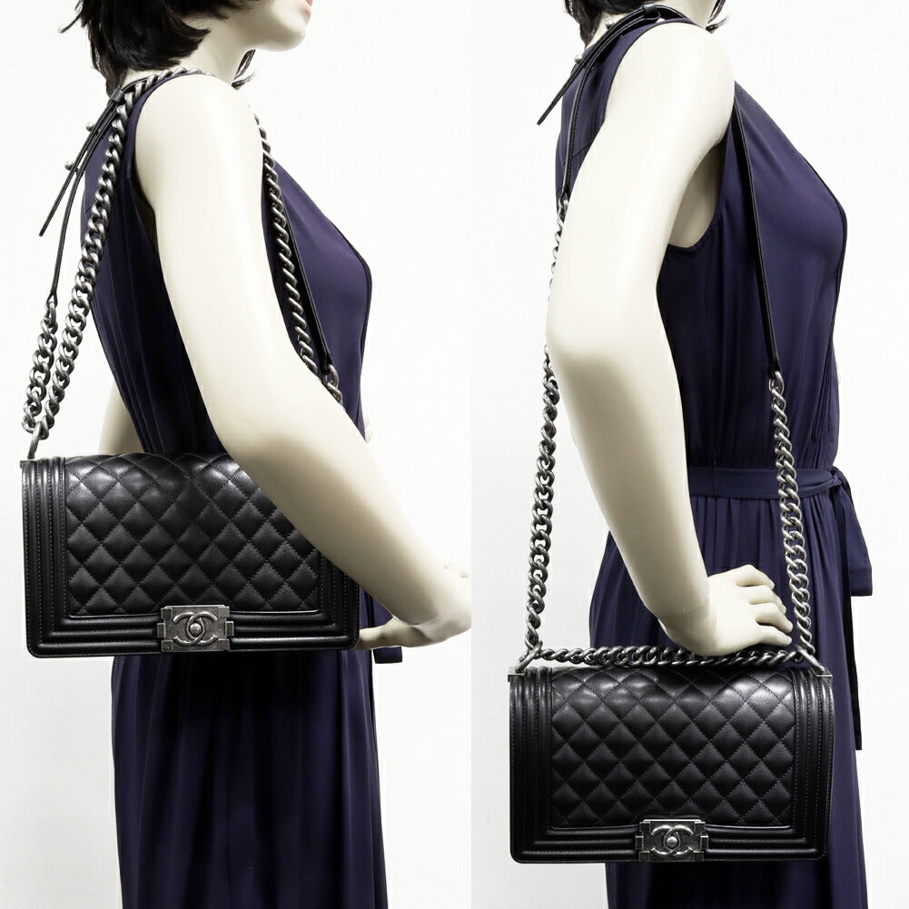 Chanel Caviar Skin Boy Chanel 2way Shoulder Bag A67086